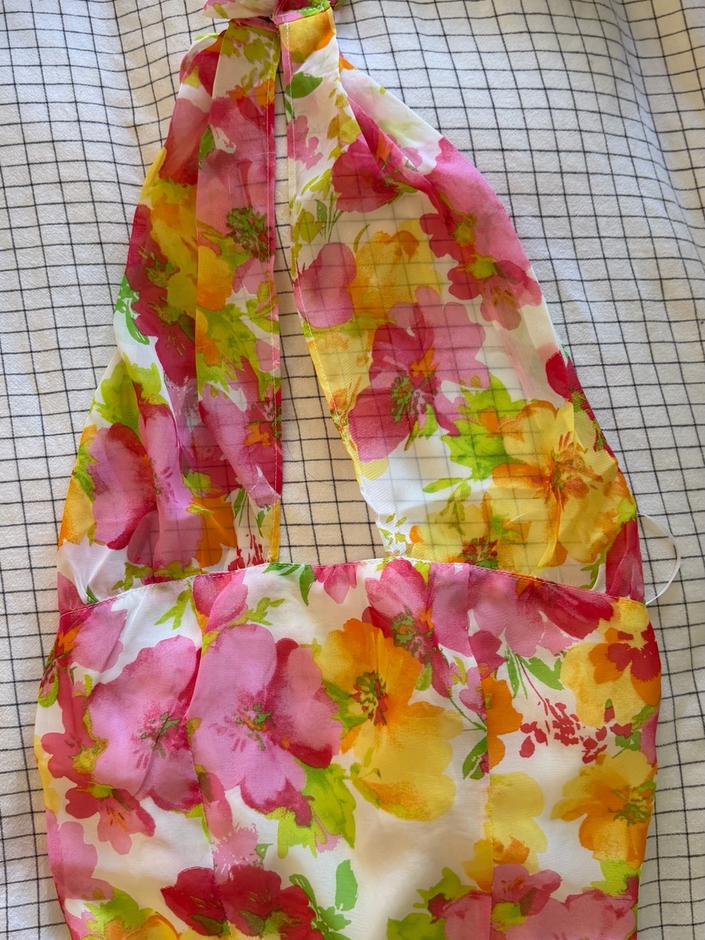Floral Pink & Yellow Halter top